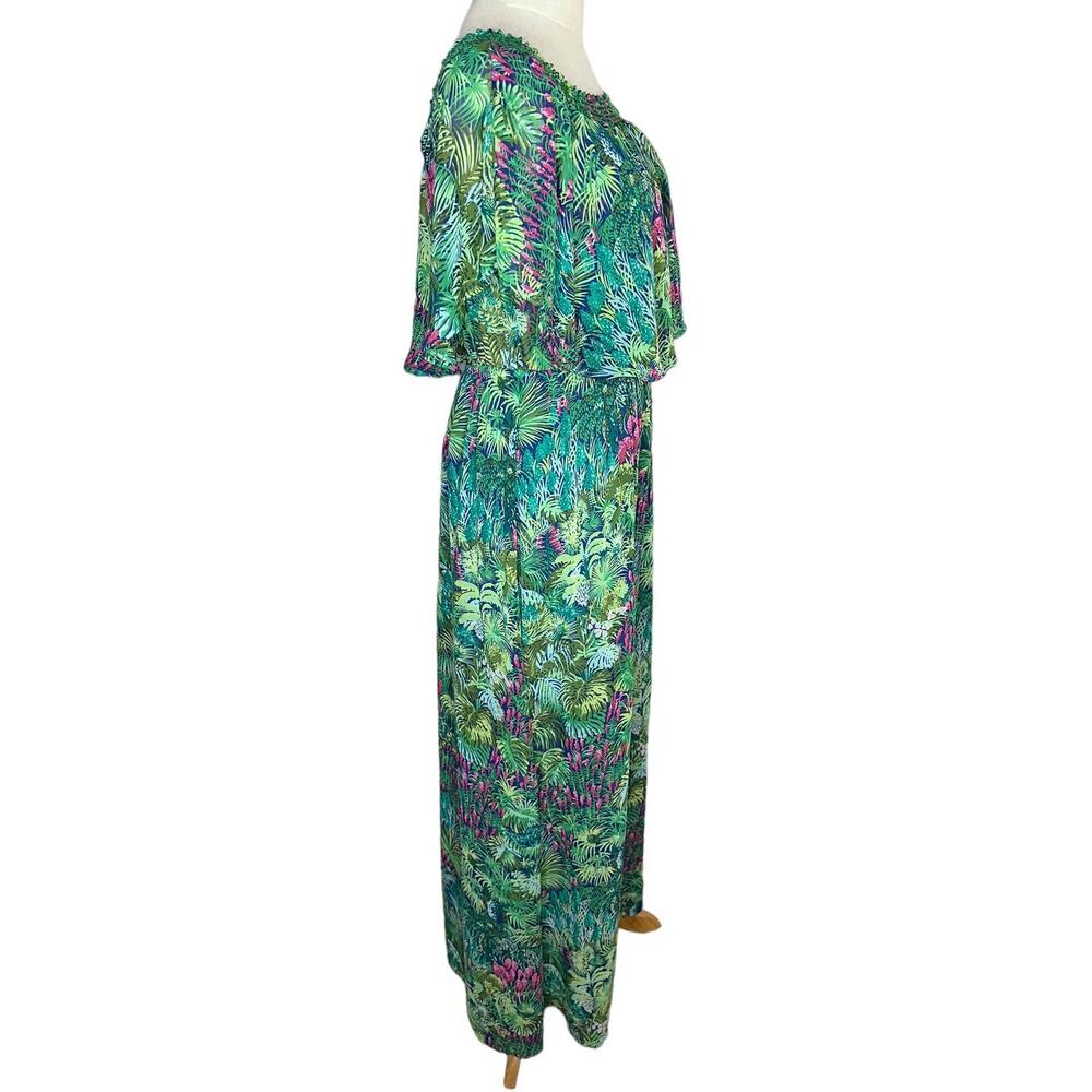 Show Me Your Mumu Hacienda Green Leaf Maxi Dress Rainforest Cafe Size Small - Picture 6 of 10